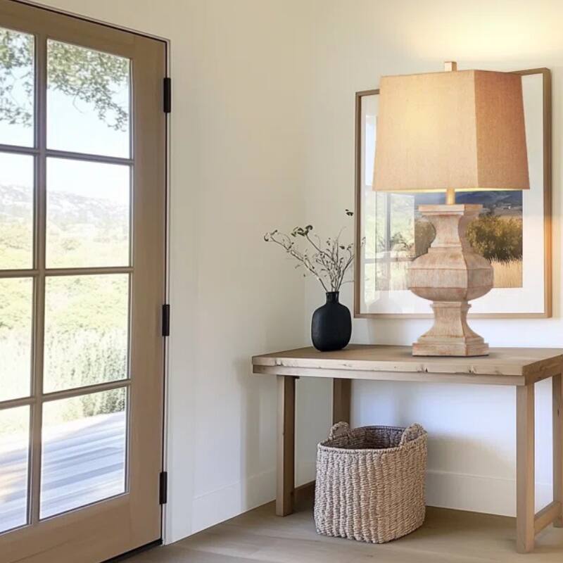 Back. Akoasm - Large Retro Resin Table Lamp Side Table Lamp for Living Room Bedroom with LED Bulb.