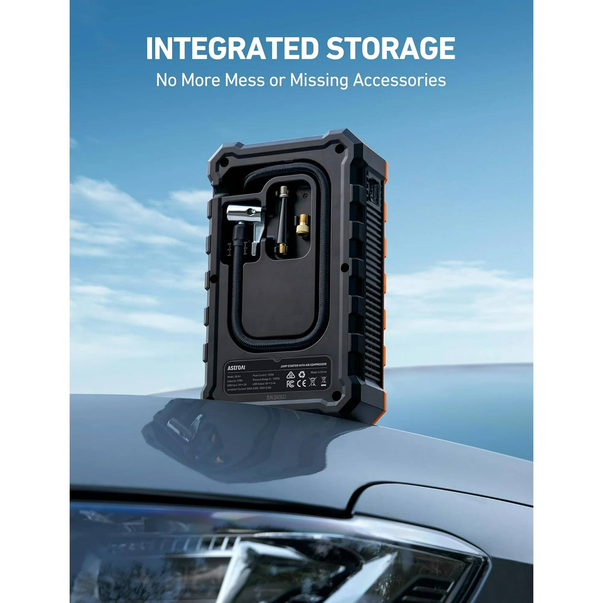 INTEGRATED STORAGE  
No More Mess or Missing Accessories
