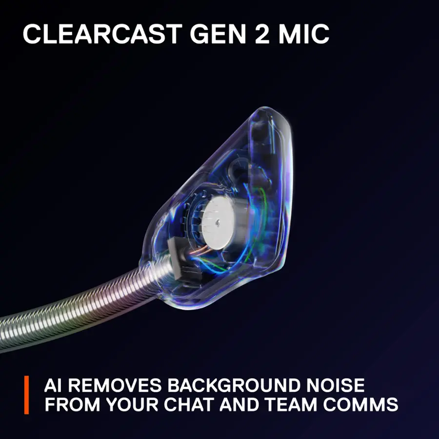 ClearCast Gen 2 Mic AI removes background noise from your chat and team comms.