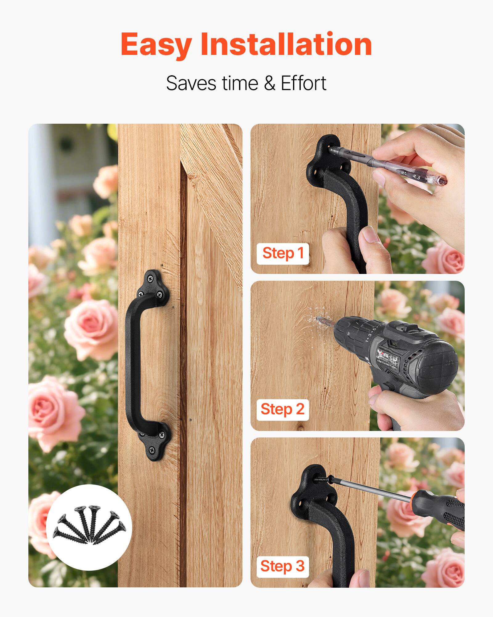 Easy Installation  
Saves time & Effort  

Step 1  
Step 2  
Step 3