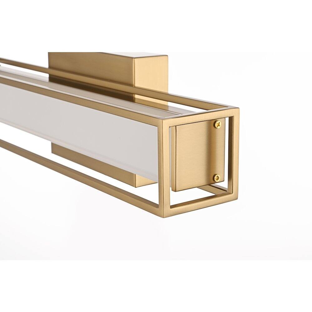 Alt View 4. Living District - Aden 16 Inch Led Wall Sconce In Satin Gold - Satin Gold.