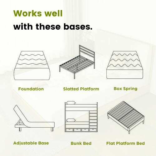 Works well with these bases. Foundation Slatted Platform Box Spring Adjustable Base Bunk Bed Flat Platform Bed