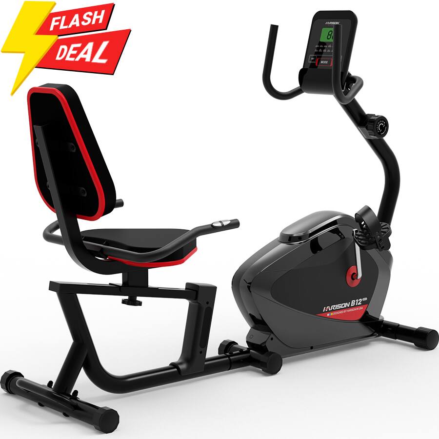 HARISON - Recumbent Bike, 400LB Capacity Magnetic Exercise Bike with LCD Monitor & Tablet Holder (BBB12Eco) - Black