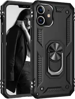 Entronix - iPhone 11 Case - Dual-Layer Protection with Kickstand - Black