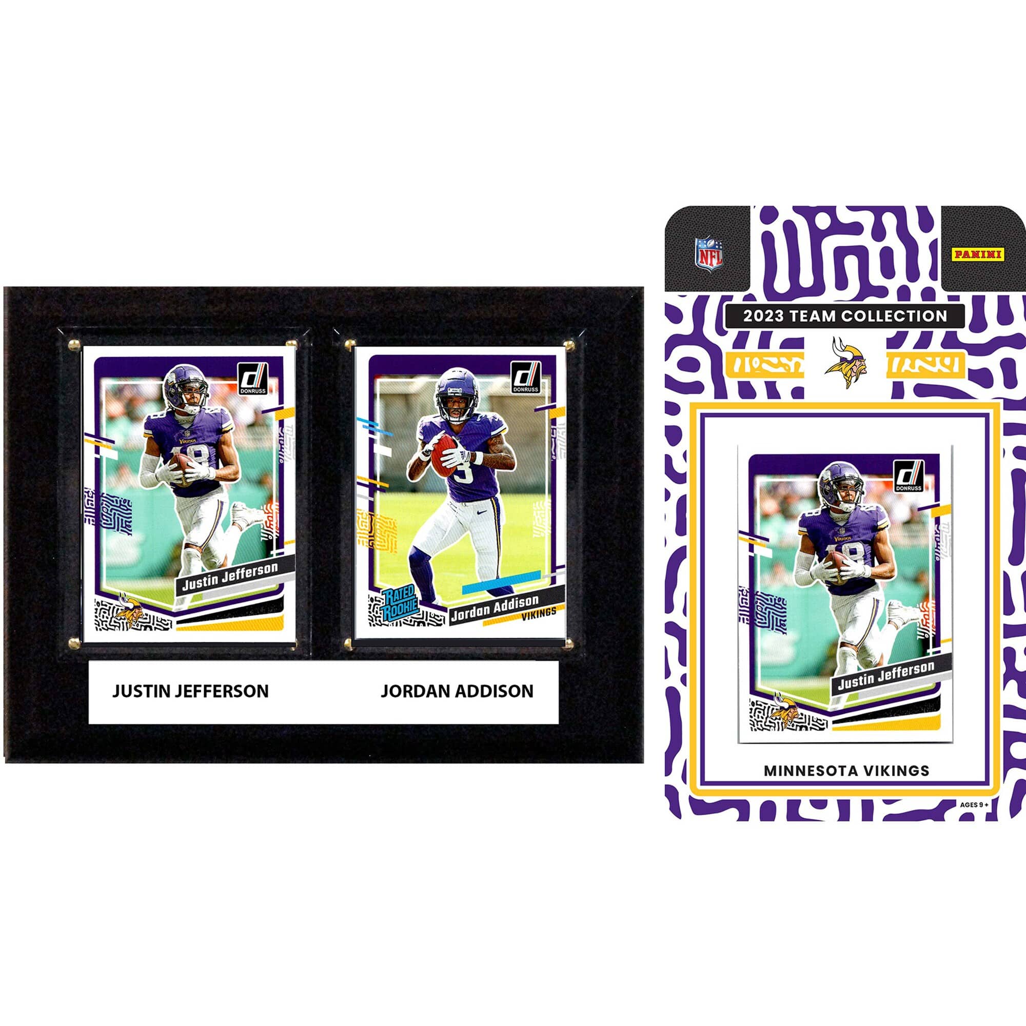 "C&I Collectibles - Minnesota Vikings 6"" x 8"" Player Plaque & 2023 Team Trading Card Set - Multicolor" price history on PriceWatchPro