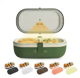UVI - Plus Lunchbox – Portable Self-Heating Lunch Box with UV Sanitizer & USB-C Charging - Green Pea