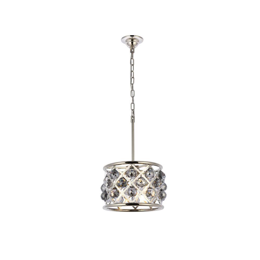 Alt View 5. Urban Classic - Madison 3 light polished Nickel Pendant Silver Shade (Grey) Royal Cut Crystal - Polished Nickel.