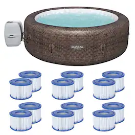Bestway - SaluSpa St Moritz Hot Tub & Coleman Filter Type VI Replacement (12 Pack) - Brown