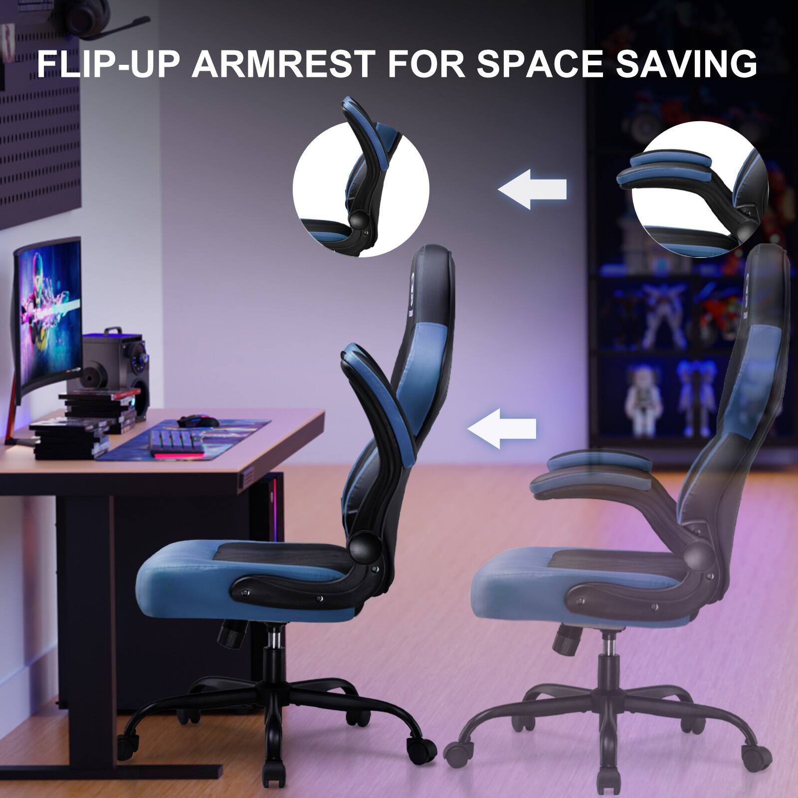 FLIP-UP ARMREST FOR SPACE SAVING