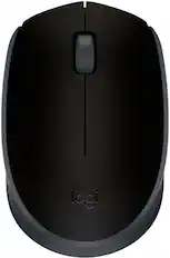 Front. Logitech - M170 Wireless Compact Optical Ambidextrous Mouse - Black.