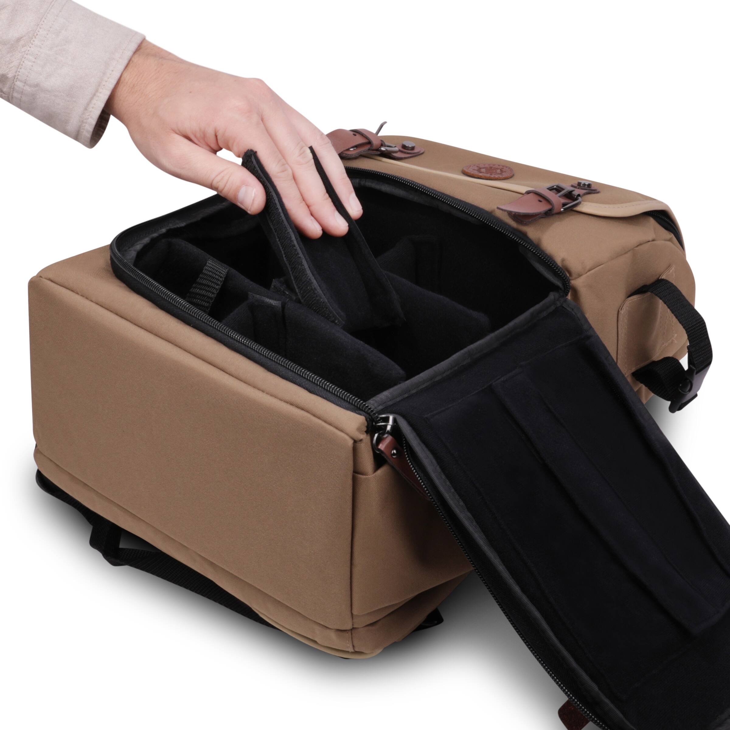 Alt View 3. ENHANCE - ENHANCE Full-Size Trading Card Storage Box Backpack for Playing Card Case - Tan.