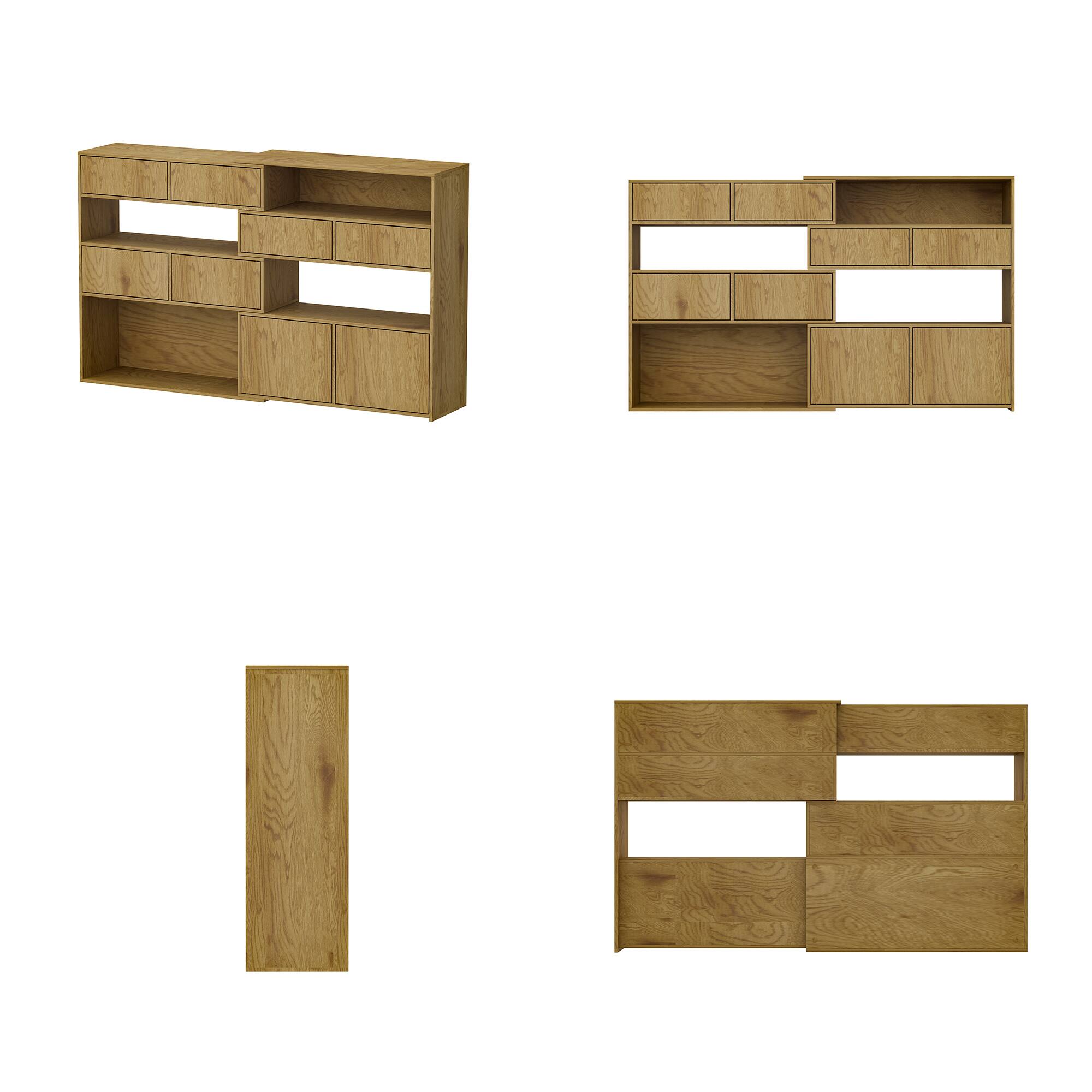 Alt View 1. Famapy - Famapy Modular Rotating Storage Display Cabinet – Multi - Scenario Wooden Organizer - Wooden.
