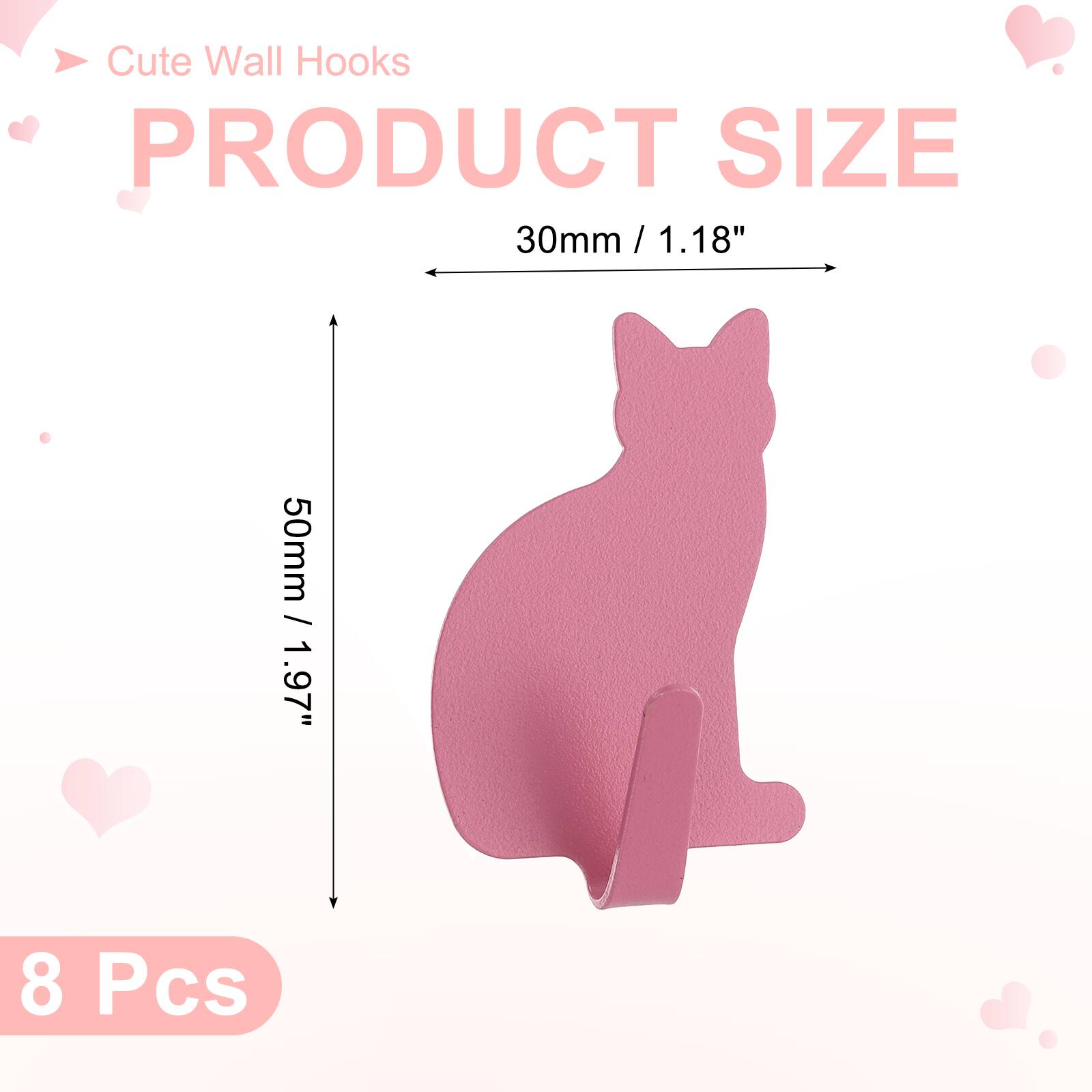 Cute Wall Hooks

PRODUCT SIZE

30mm / 1.18"  
50mm / 1.97"  

8 Pcs