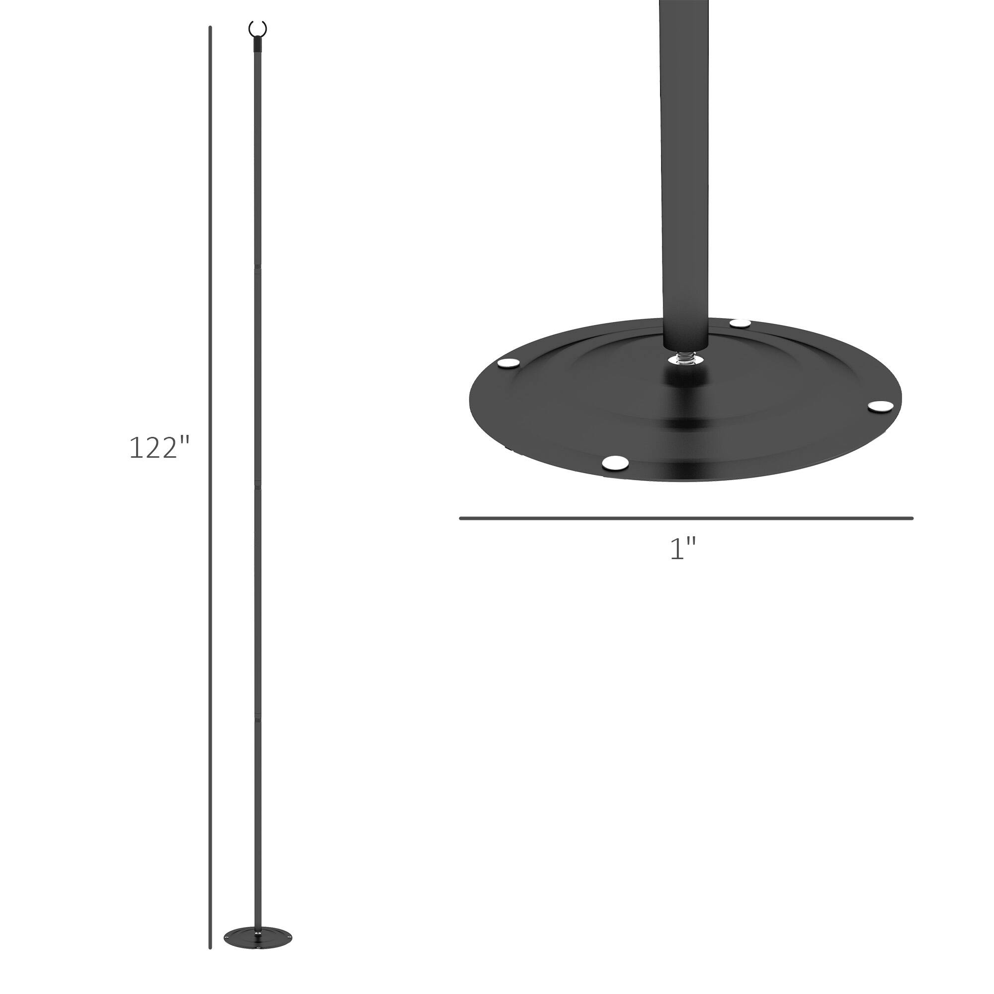 Left. Outsunny - 4 Pack of String Light Poles, 10' Light Poles for Hanging Outside Decor, Steel Lighting Stand for Patio, Backyard - Black.
