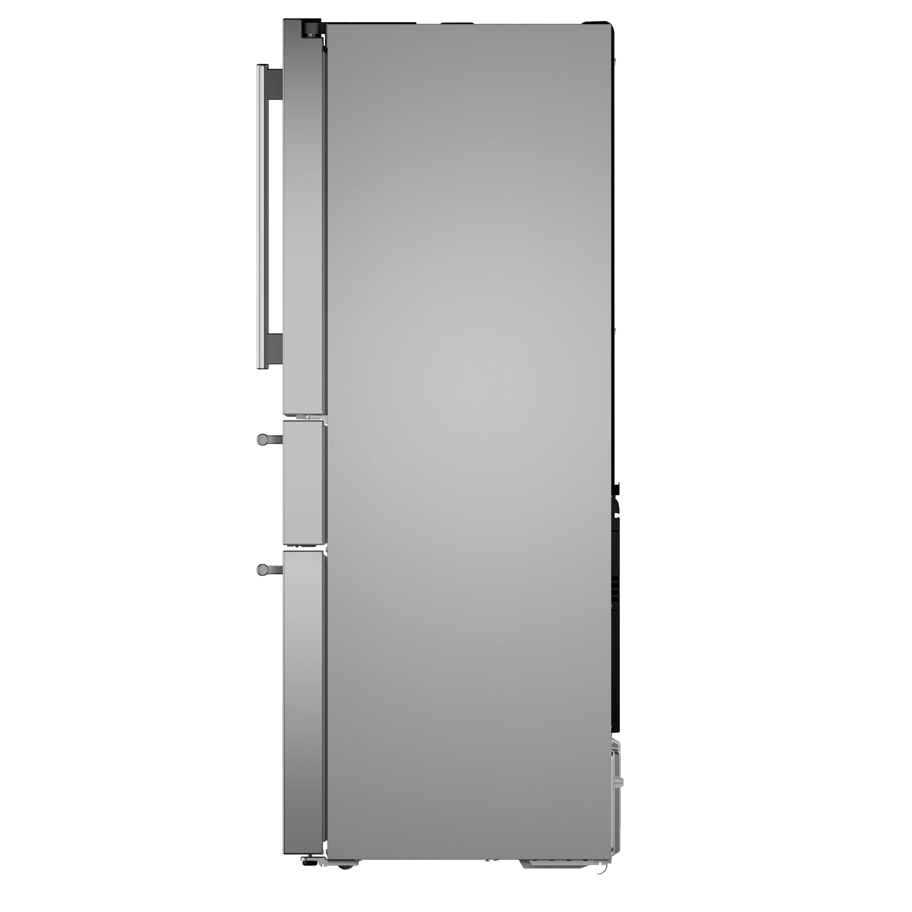 Left. Thermador - Masterpiece 20.4 cu. Ft. French Door Bottom Freezer Counter-Depth Smart Refrigerator with ThermaFresh - Stainless Steel.