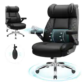 KERDOM - Big Tall Ergonomic Office Chair with Air-Pumb Lumbar Support, 5D Adjustable Arms, Executive Desk Chair for Heavy People - Black