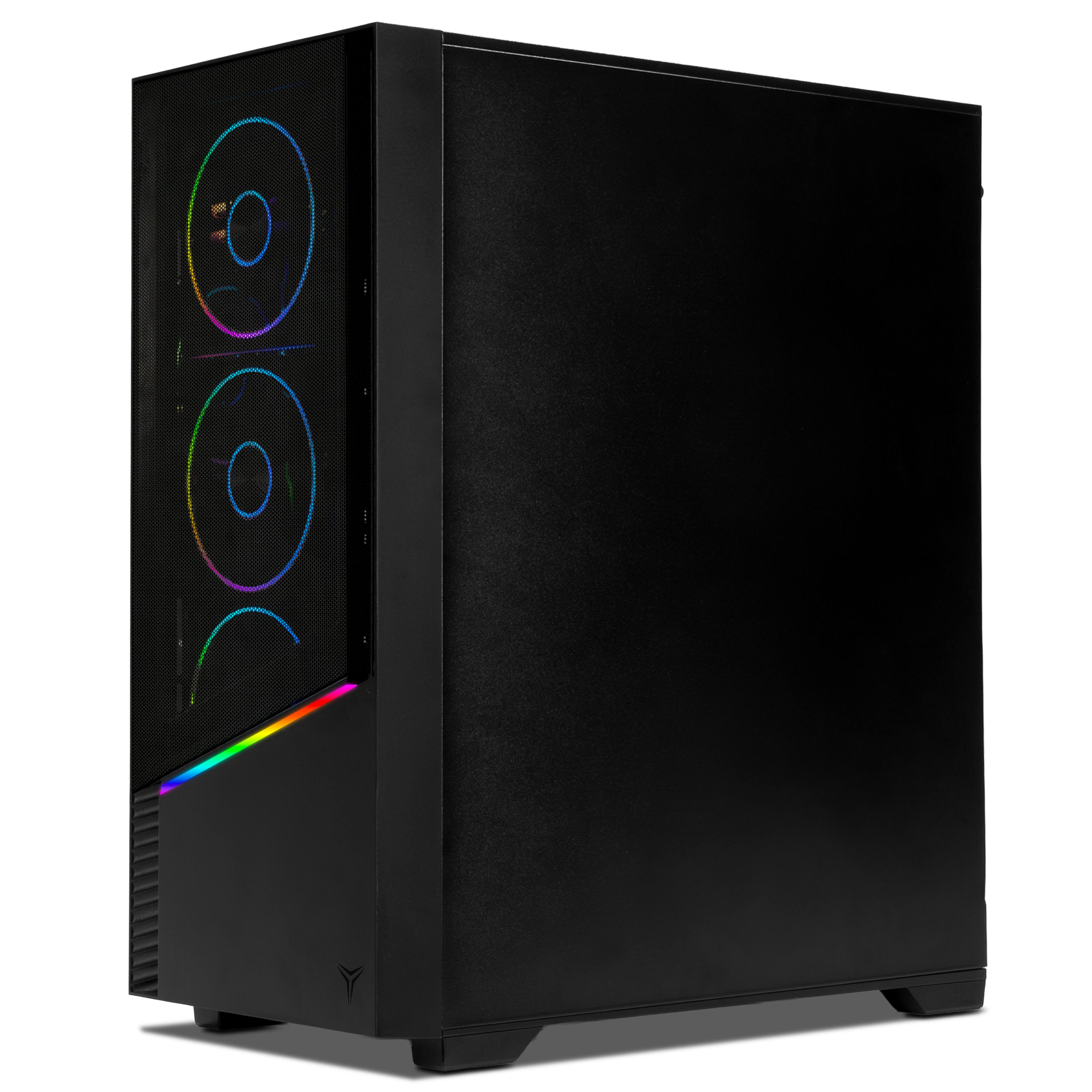 Back. YEYIAN - YEYIAN Gaming PC. AMD Ryzen 7 8700F, NVIDIA RTX 5070, 240mm AIO,  2 TB NVMe, 32GB RAM, 750W. YPA-EL870FC-5701U - Black.