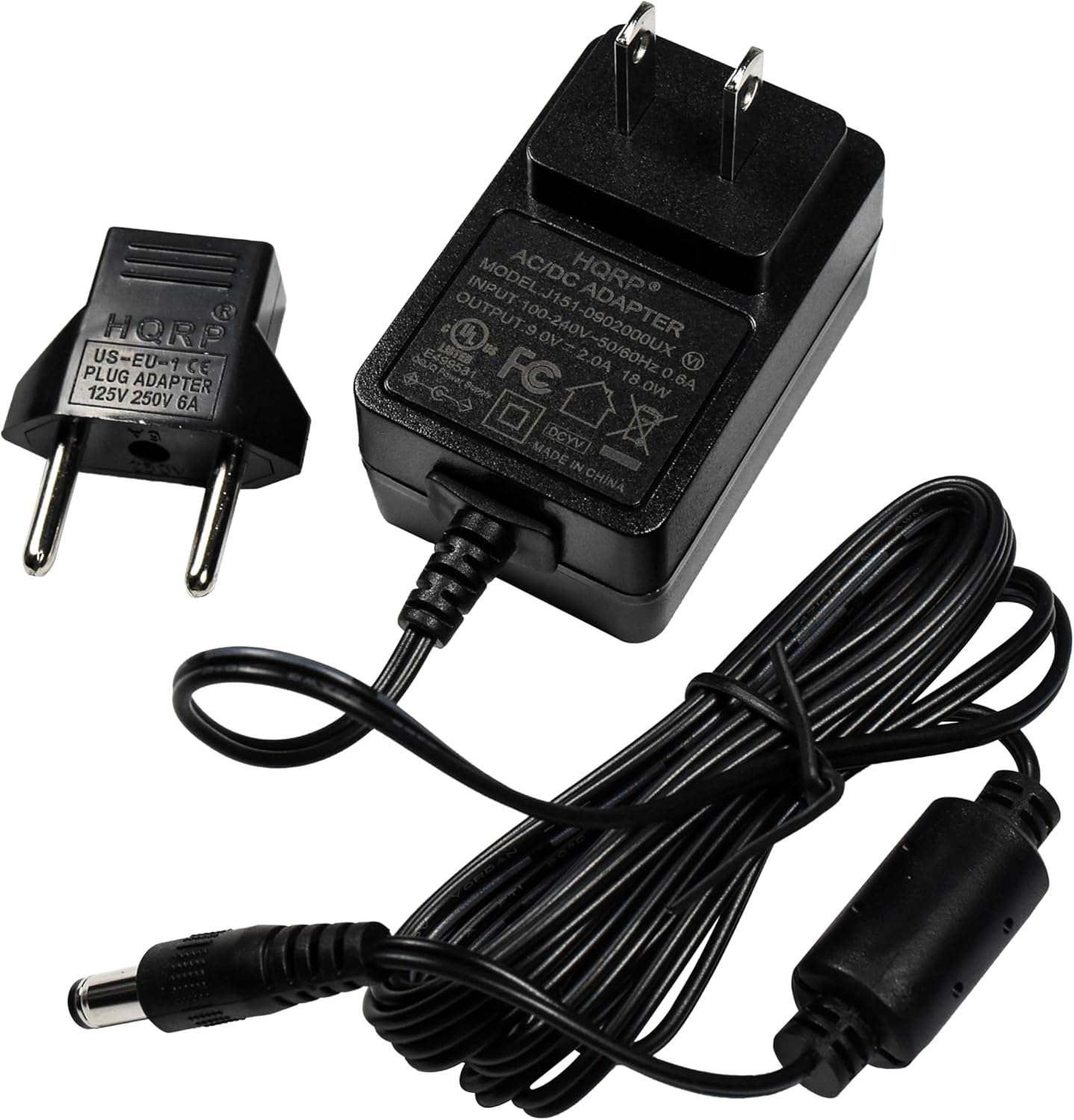 HQRP PL US-EU-1 CE LUG ADAPTER 125V 250V 6A INPUT MODEL AC/DC HQRP OUTPUT 100 J151 ADAPTER US UL 100-260V 9 0-240V-50/60Hz OV- E499531 LISTED FC 2 2.0A -50/60Hz o VI 18 6 ow MADE DCYV IN CHINA