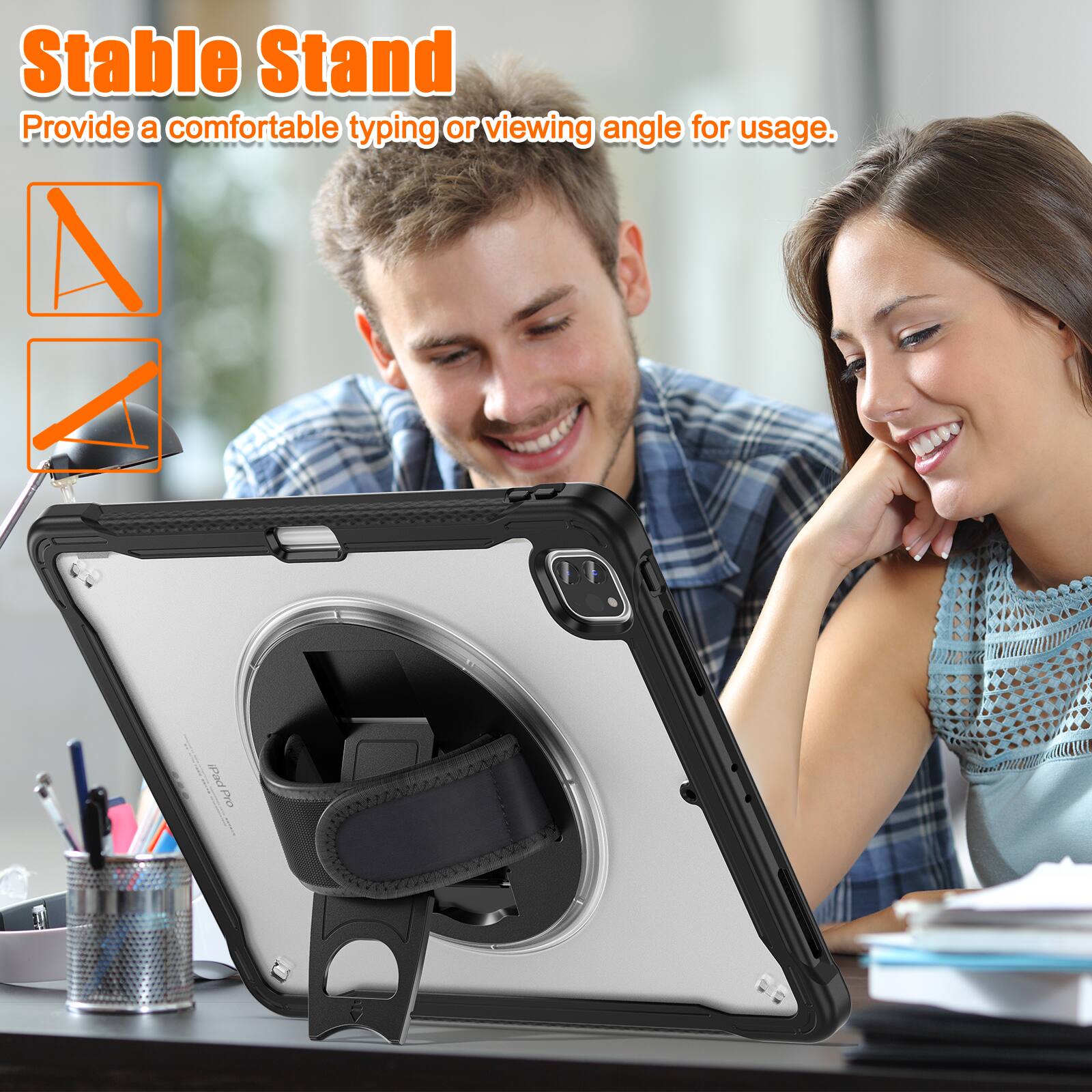 Stable Stand  
Provide a comfortable typing or viewing angle for usage.