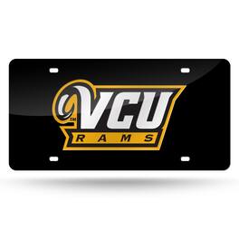 Rico Industries - VCU Rams Black Mirrored Laser Cut License Plate Laser Tag - Multi