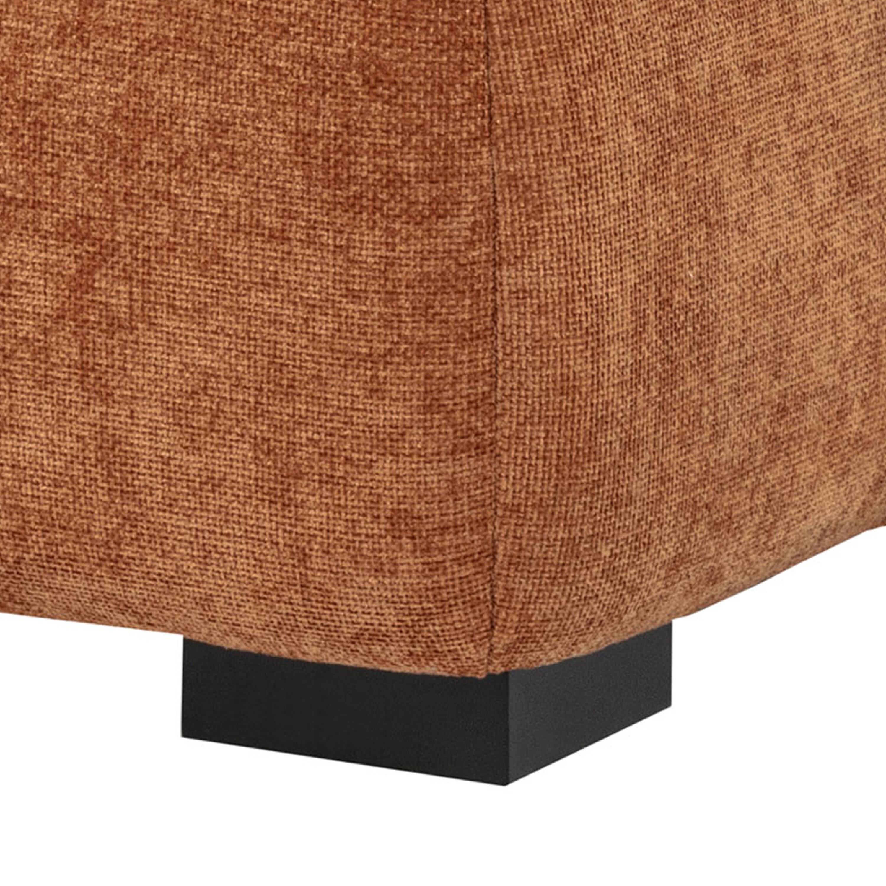 Alt View 5. Manhattan Lane - Hecy Ottoman, Grid Tufted, Plush Orange Upholstery, 39 Inch - Orange, Black.
