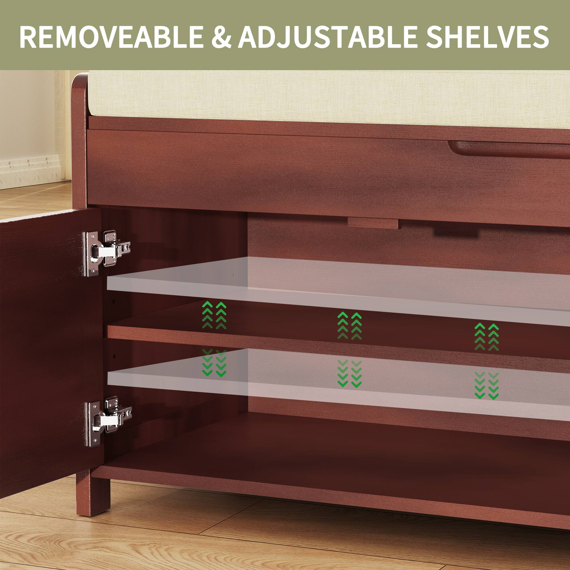 REMOVABLE & ADJUSTABLE SHELVES