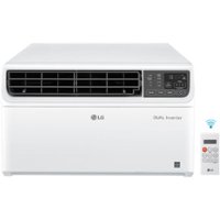 LG - 250 sq. ft. 6,000 BTU Dual Inverter Smart Window Air Conditioner - White - Front_Zoom