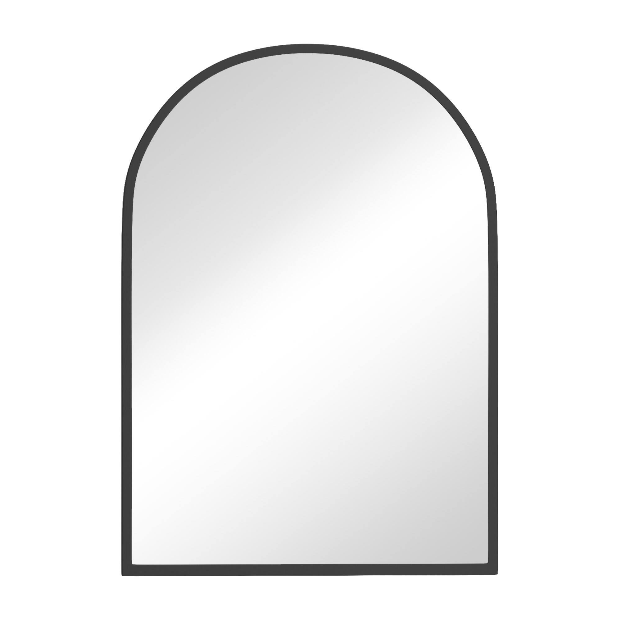 Angle. PexFix - 29.5" x 39.4" Arch Bathroom Mirror Medicine Cabinet with Adjustable Shelves - Metal Frame, Recessed or Surface Mount - Black.