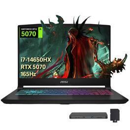 MSI - Katana 15.6" QHD Gaming Laptop,Intel i7-14650HX,RTX 5070,64GB RAM,2TB SSD+1TB Dock Set,Backlit Keyboard,Win 11 - Black