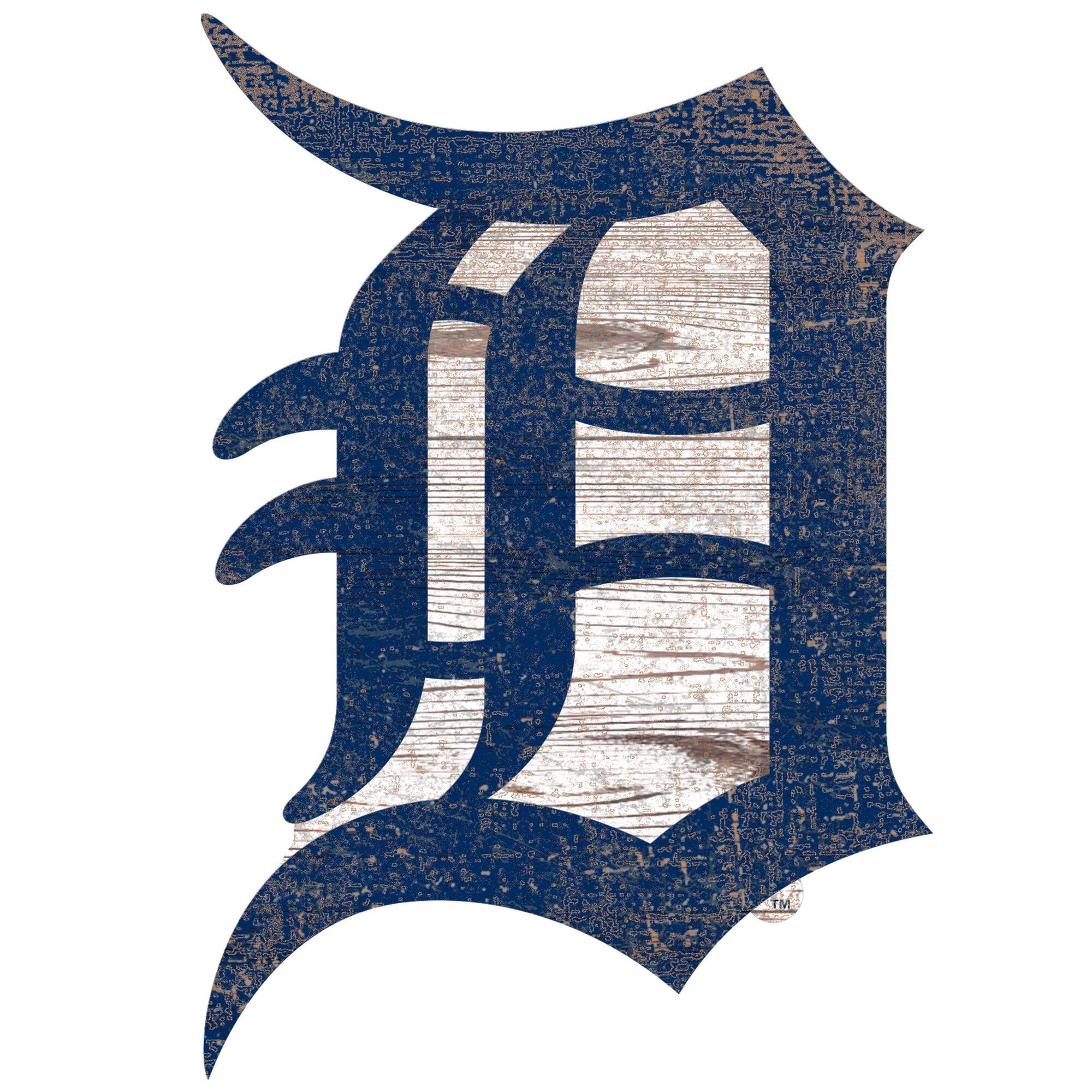 Detroit Tigers Distressed Logo Cutout Sign