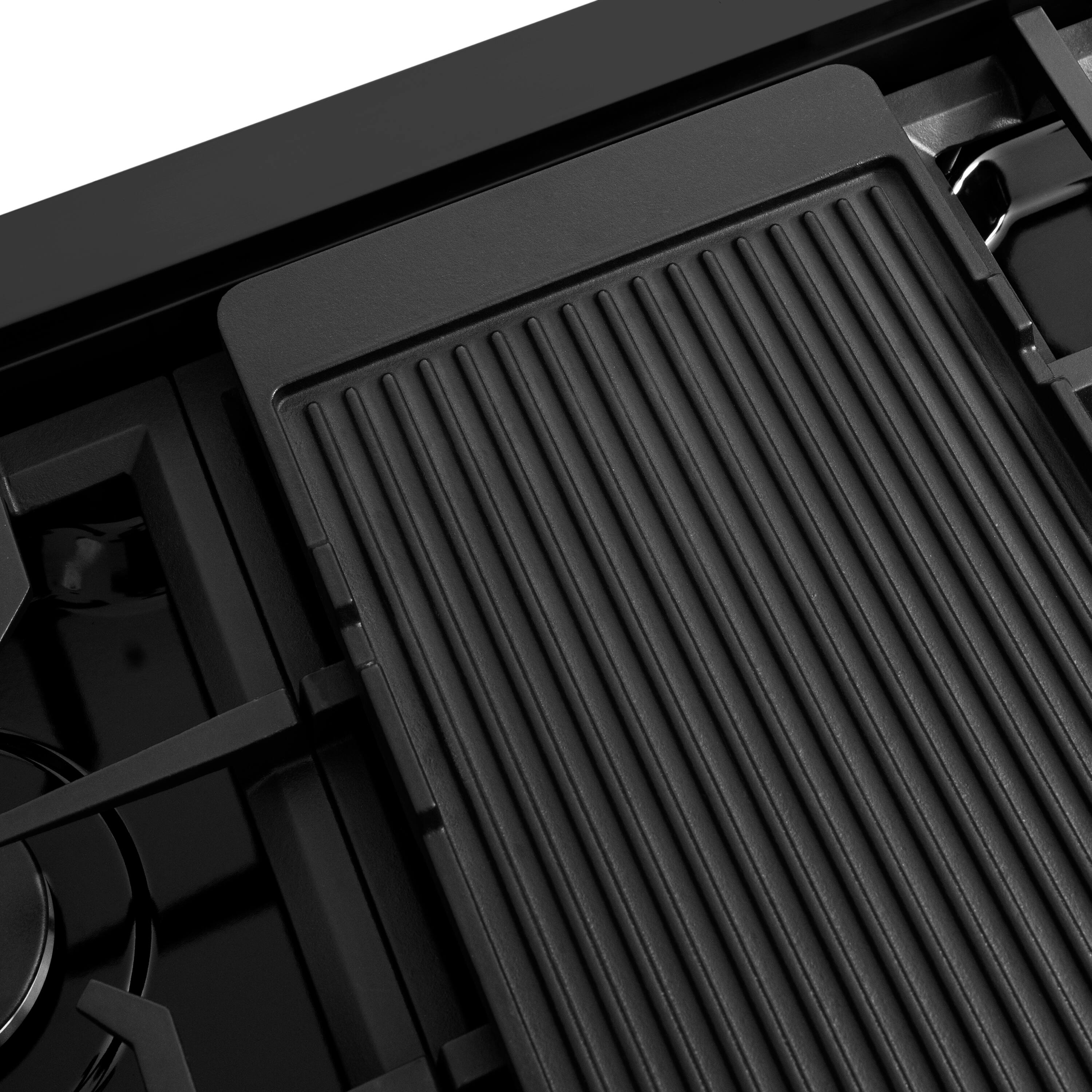 Alt View 11. ZLINE - ZLINE 48 in. Paramount Gas Rangetop with 8 Burners in Black Stainless Steel (SRTB-48) - Black Stainless Steel.