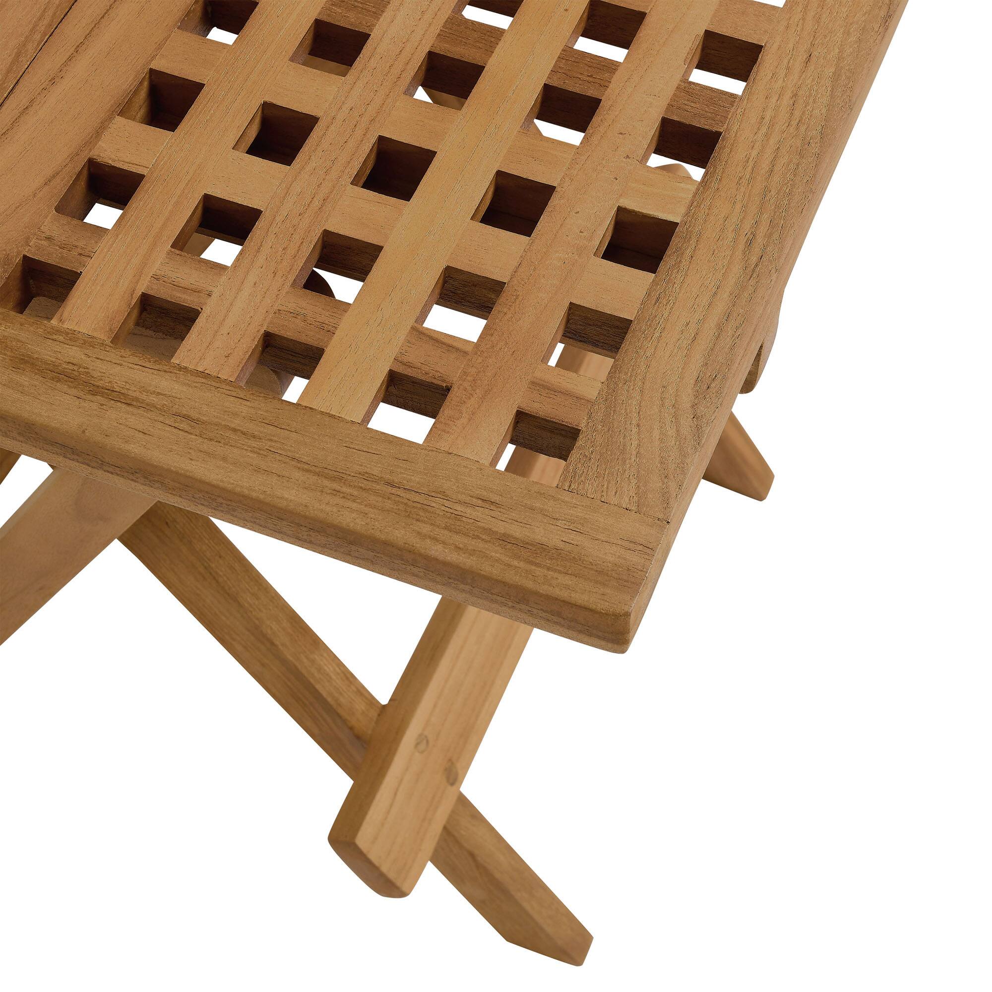Alt View 6. Modway - Vienna Outdoor Patio Teak Wood Side Table by Modway - Natural.