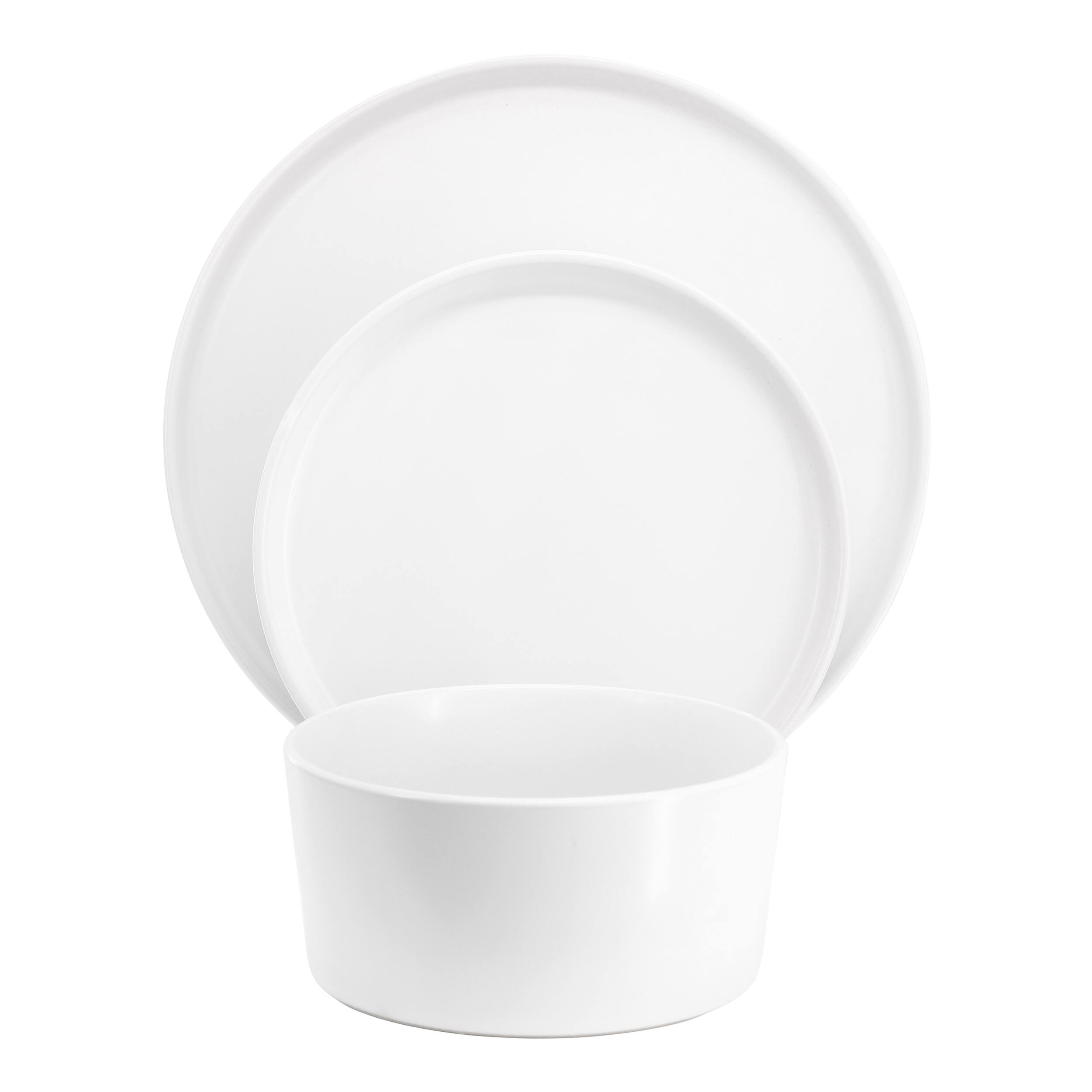 Alt View 1. Elama - Elama Josh 18 Piece Stoneware Dinnerware Set in Matte White - White.