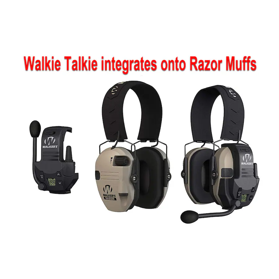 Walker Razor Comms Kit Walkers Razor Digital Ear Muffs with Walkie Talkie Attachment Bundle (2 ...