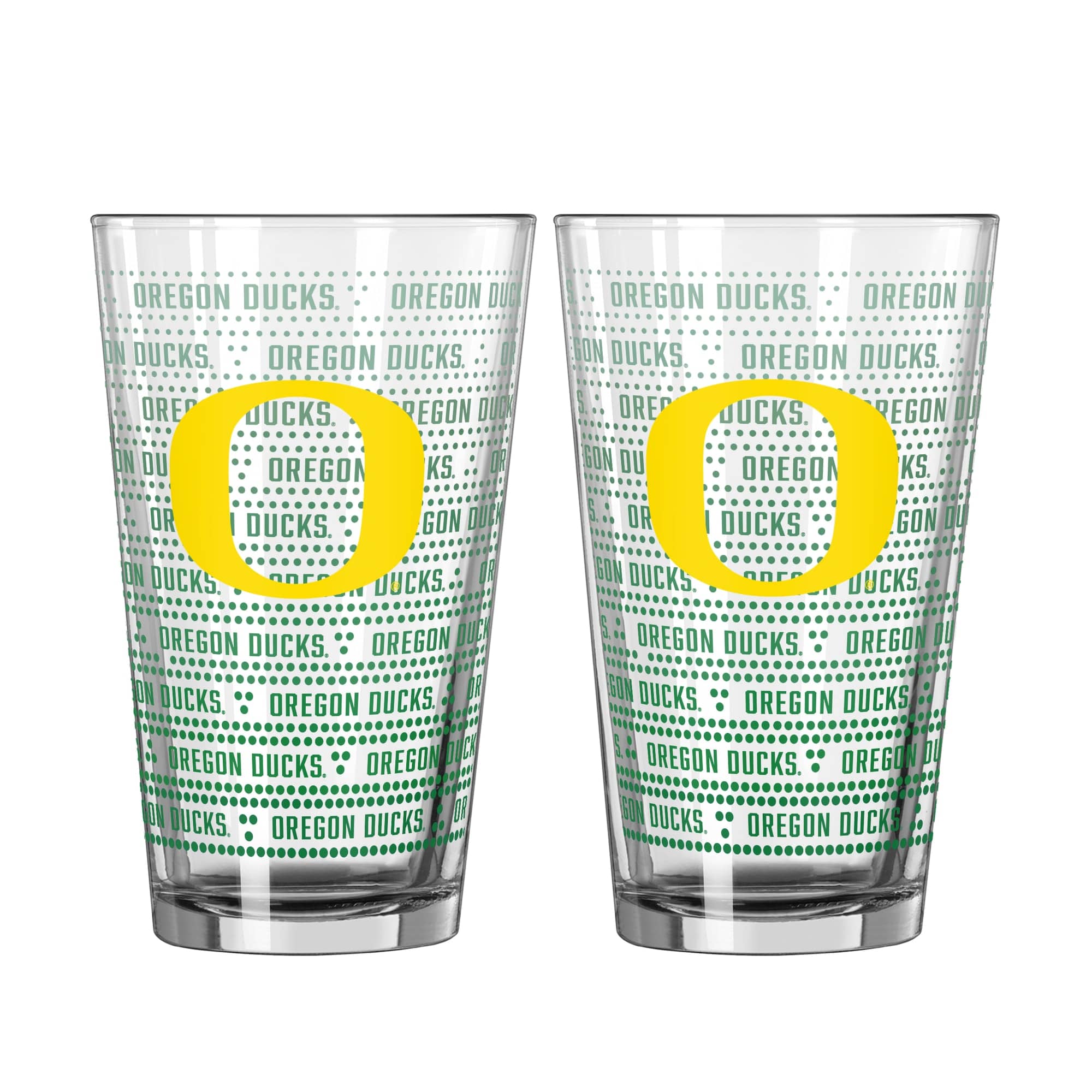 Logo Brands - Oregon Ducks Two-Pack Chant Fade 16oz. Pint Glass Set - Multicolor