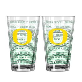 Logo Brands - Oregon Ducks Two-Pack Chant Fade 16oz. Pint Glass Set - Multicolor