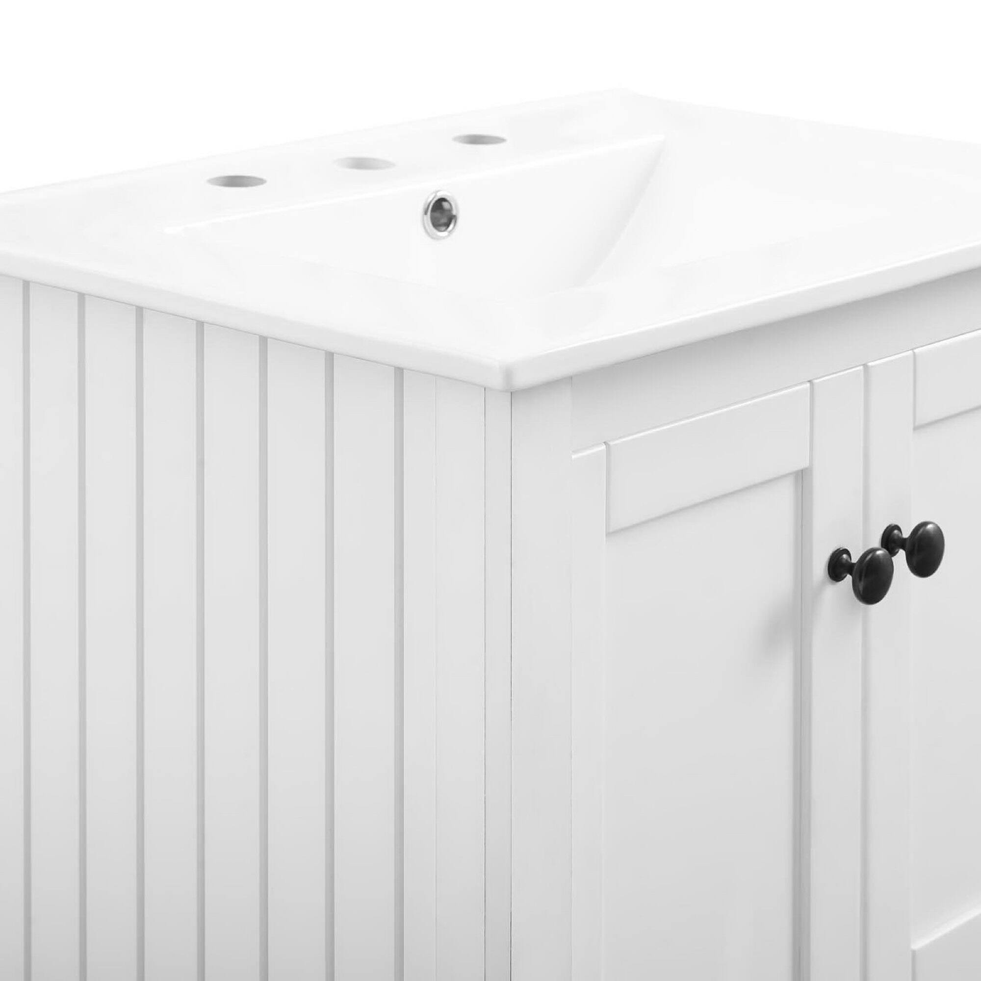 Alt View 7. Modway - Prestige Bathroom Vanity Basin Included - White White.
