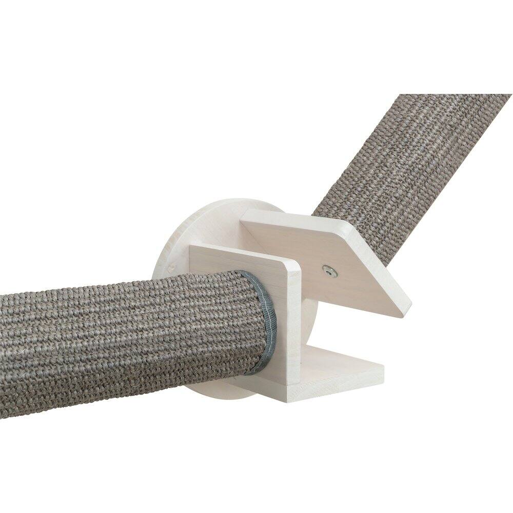 Back. TRIXIE - Wall Set 4 Wall Mounted Cat Perch System with 2 Sisal Scratching Posts - White/Gray.