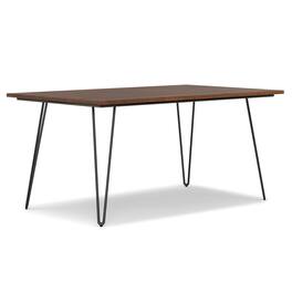 Simpli Home - Hunter 66 inch x 40 inch Rectangle Industrial Dining Table - Walnut Veneer