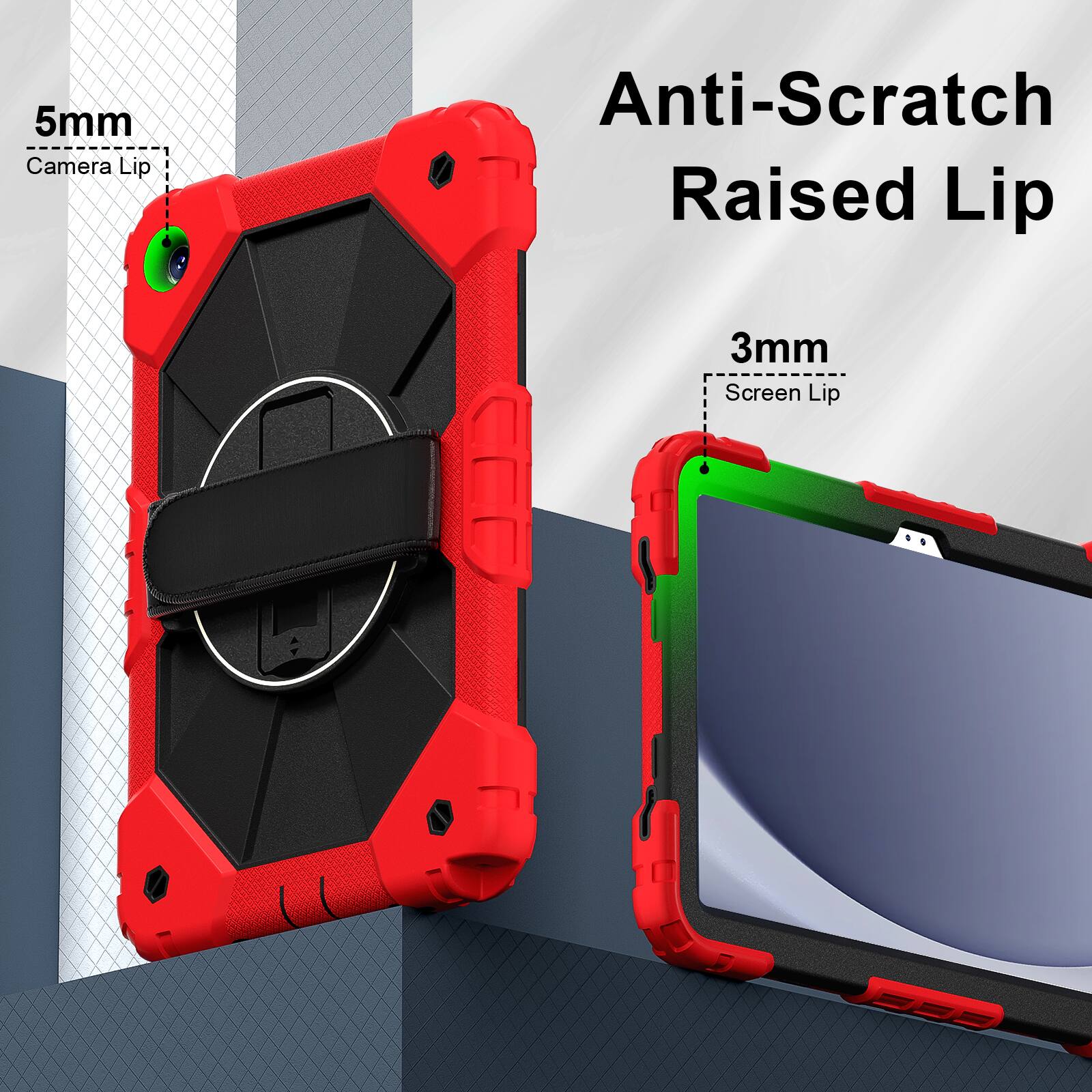 5mm Camera Lip  
Anti-Scratch Raised Lip  
3mm Screen Lip
