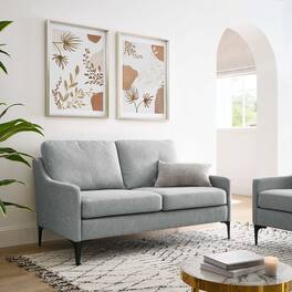 Corland Upholstered Fabric Loveseat by Modway - Light Gray