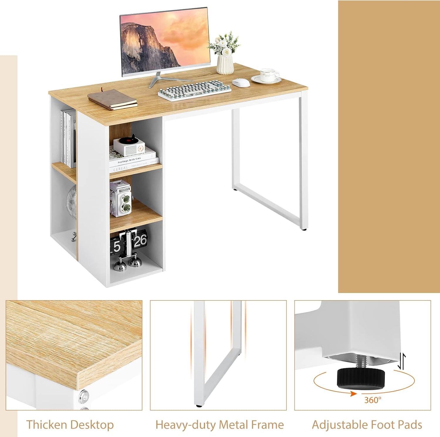 Thicken Desktop Heavy-duty Metal Frame Adjustable Foot Pads