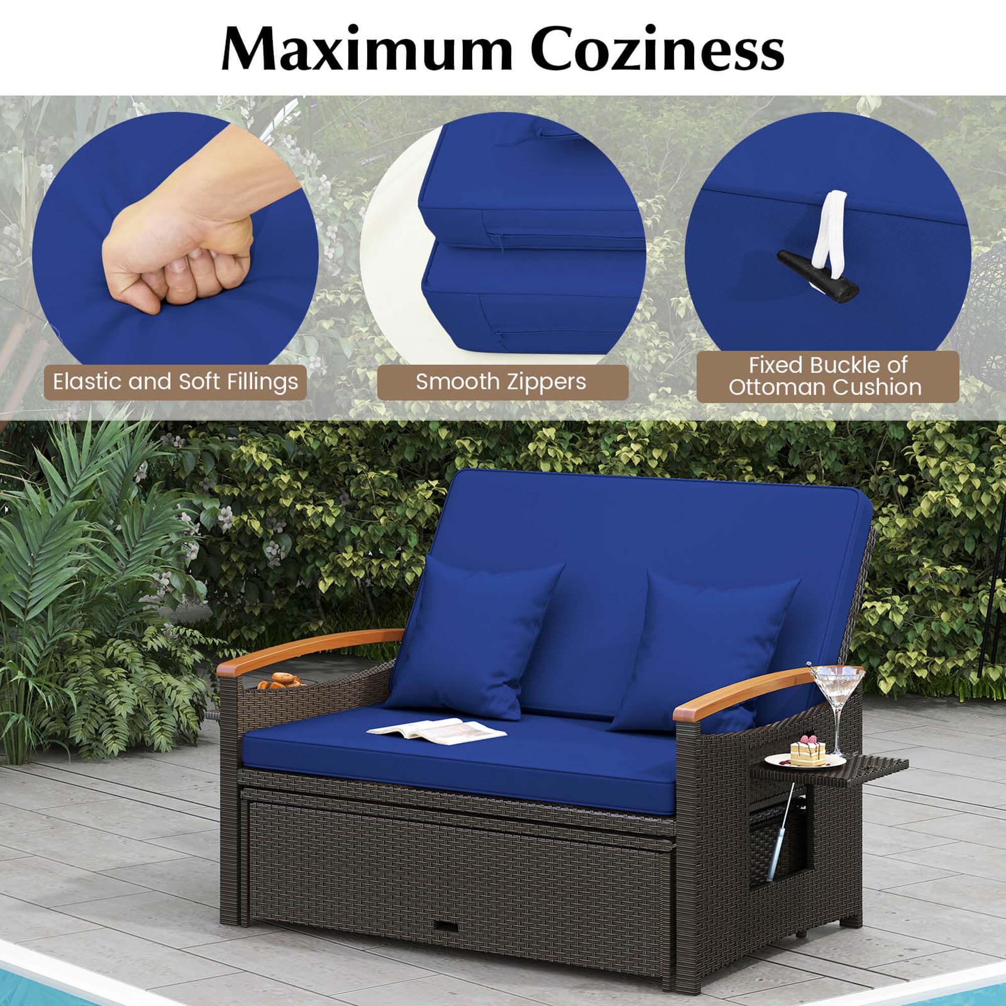 Maximum Coziness: Elastic and Soft Fillings, Smooth Zippers, Fixed Buckle of Ottoman Cushion.