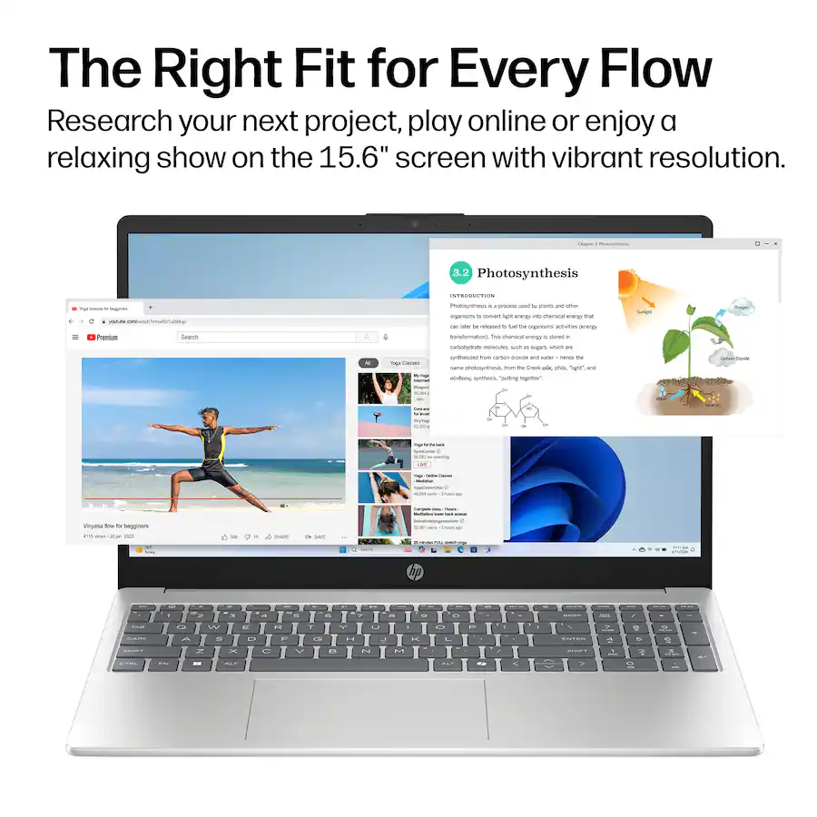 The Right Fit for Every Flow
Research your next project, play online or enjoy a relaxing show on the 15.6" screen with vibrant resolution.