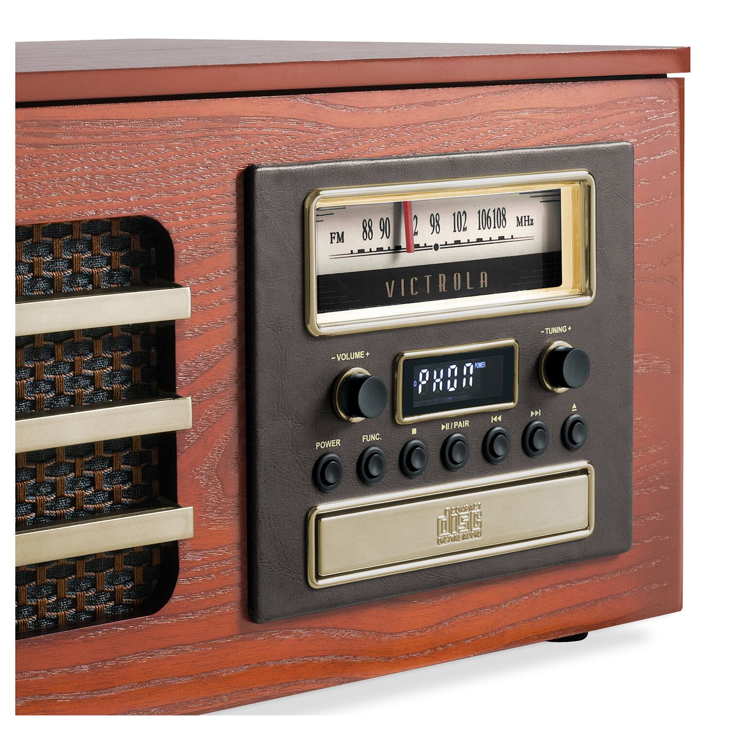 FM 88 90 92 98 102 106 108 MHz  
VICTROLA  
TUNING VOLUME FUNC. POWER  
PH00  
PH8R 14 HU/PAIR  
POWER FUNC.  
VOLUME  
TUNING  
PHILIPPS  
HISTORICAL PAIR