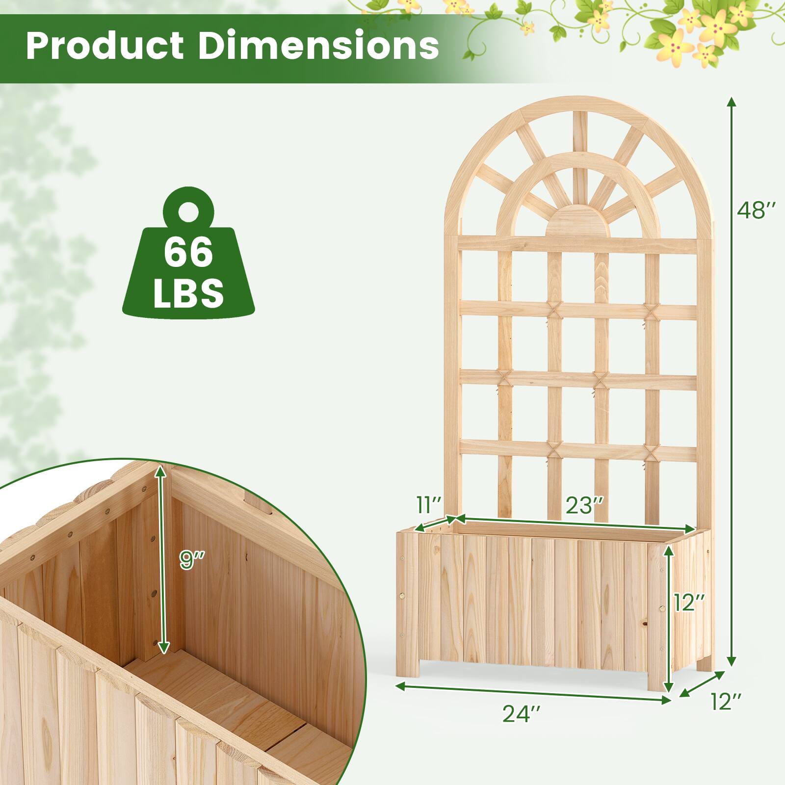 Product Dimensions: 66 LBS, 48" H x 11" W x 23" D x 9" H x 12" D x 24" W x 12" D