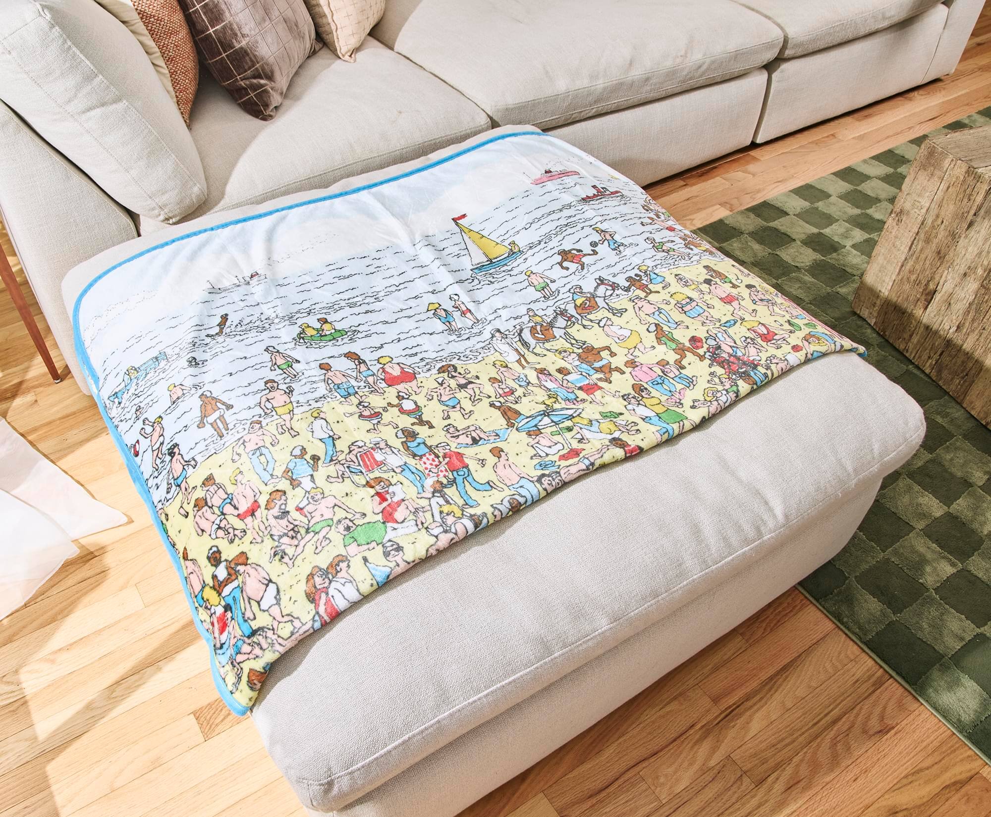 Alt View 6. Silver Buffalo - Where's Waldo? Beach Scene Fleece Throw Blanket | 45 x 60 Inches - Multi-Colored.