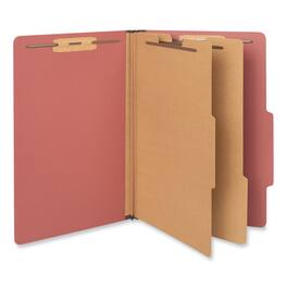 Universal - Six Section Classification Folders Heavy Duty Pressboard Cover 2 Dividers Legal Size Brick Red 20 per Box