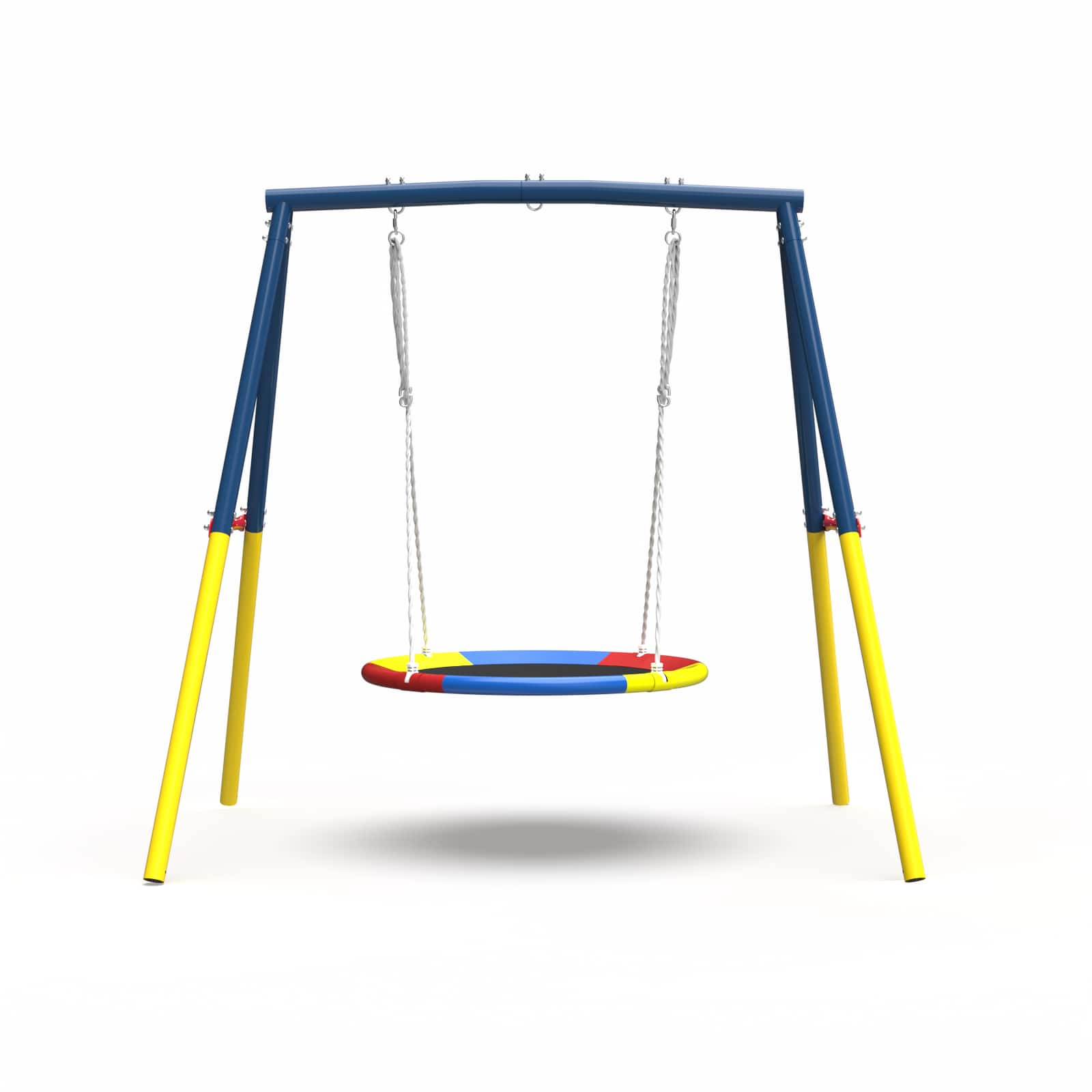 Siljoy - Flying Saucer Swing Set, 440lb A‑Frame Metal Stand, Full Steel, for Backyard, Playground, Outdoor - Blue
