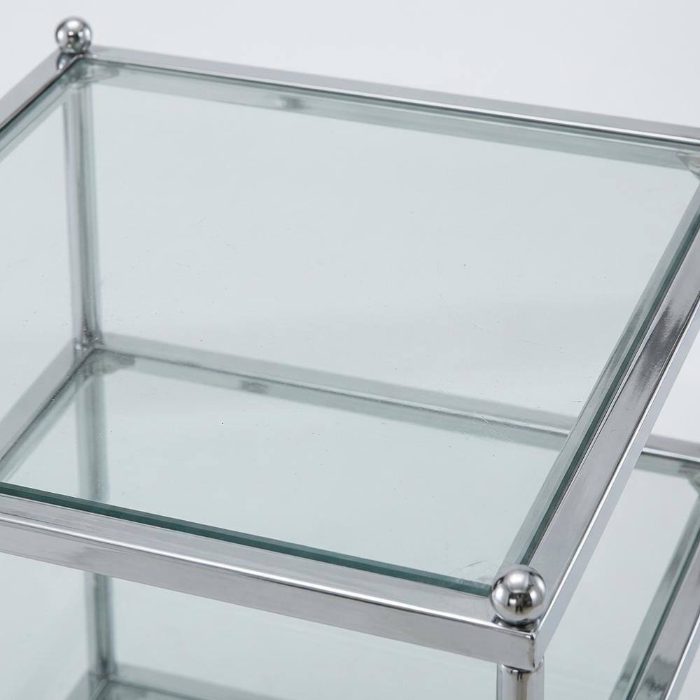 Alt View 3. FurniFact - End Table with Modern Design and Durable Construction - Clear.